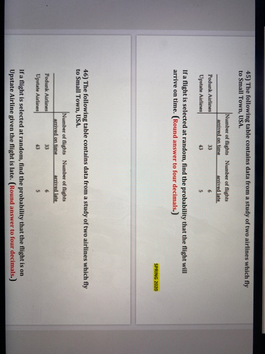 Solved 45) The following table contains data from a study of | Chegg.com