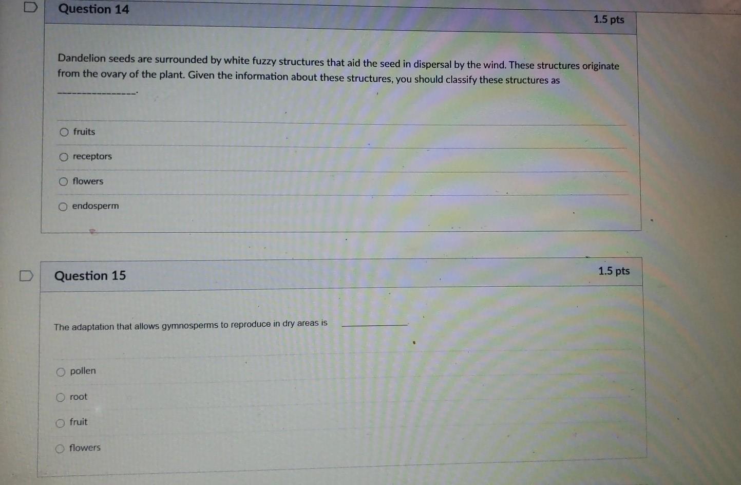 Solved D D Question 5 1.5 pts Why must mosses live in moist