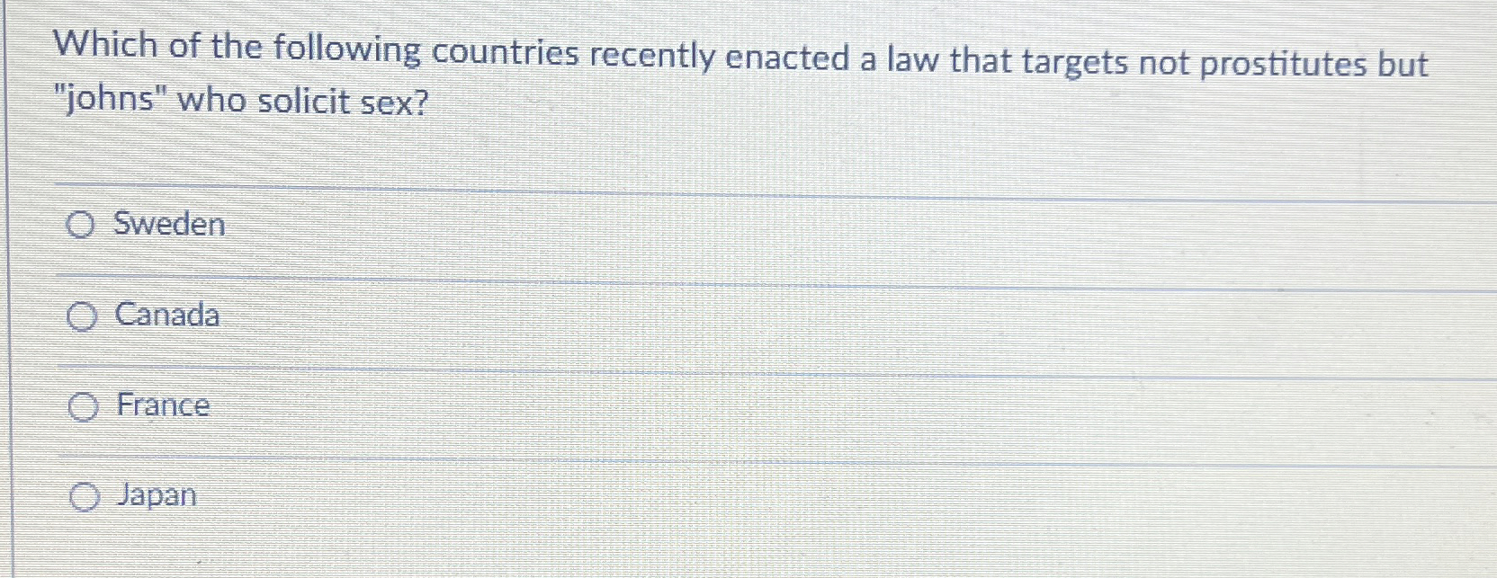 Solved Which of the following countries recently enacted a | Chegg.com