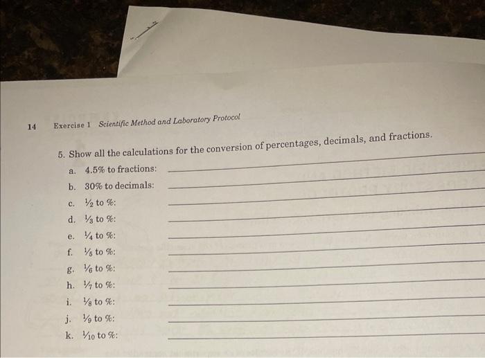 Solved Exercise 1 Scientific Method and Laboratory P 5. Show | Chegg.com