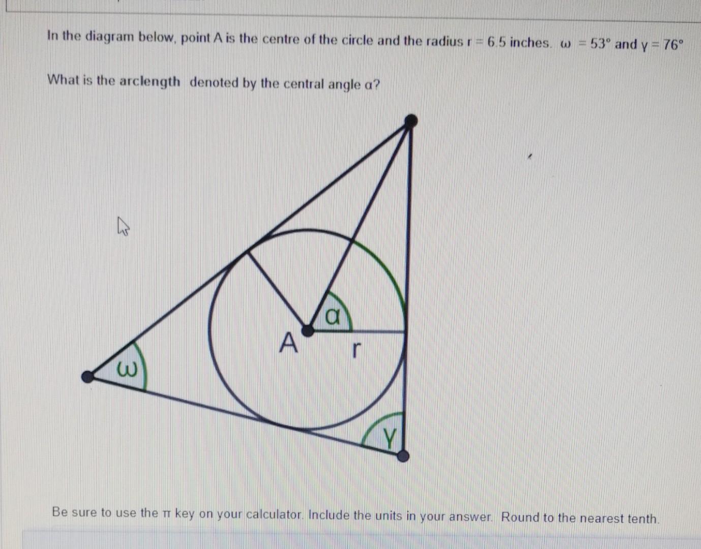 Solved In the diagram below, point A is the centre of the | Chegg.com