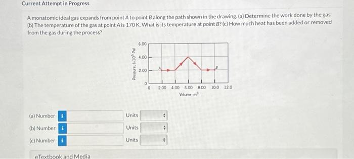 Solved A Monatomic Ideal Gas Expands From Point A To Point B | Chegg.com