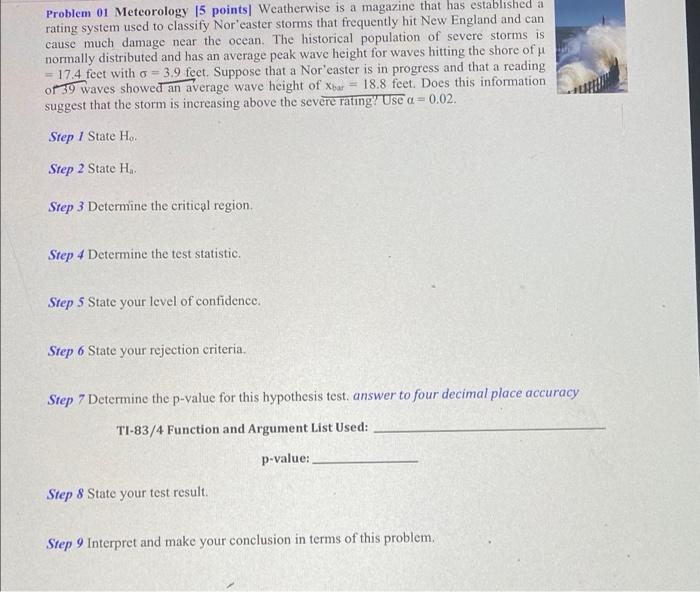 Solved Problem 01 Meteorology 15 points Weatherwise is a | Chegg.com