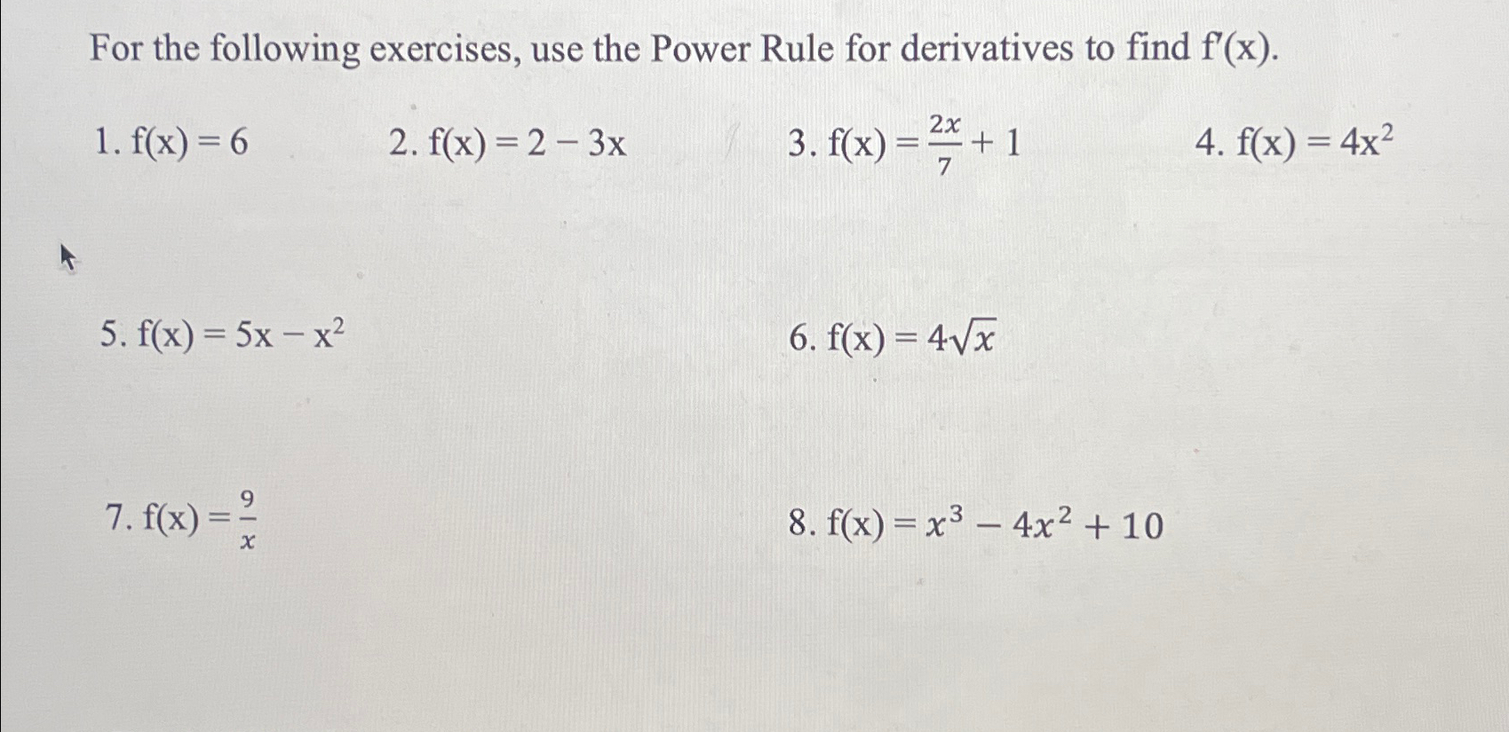 Solved For the following exercises, use the Power Rule for | Chegg.com