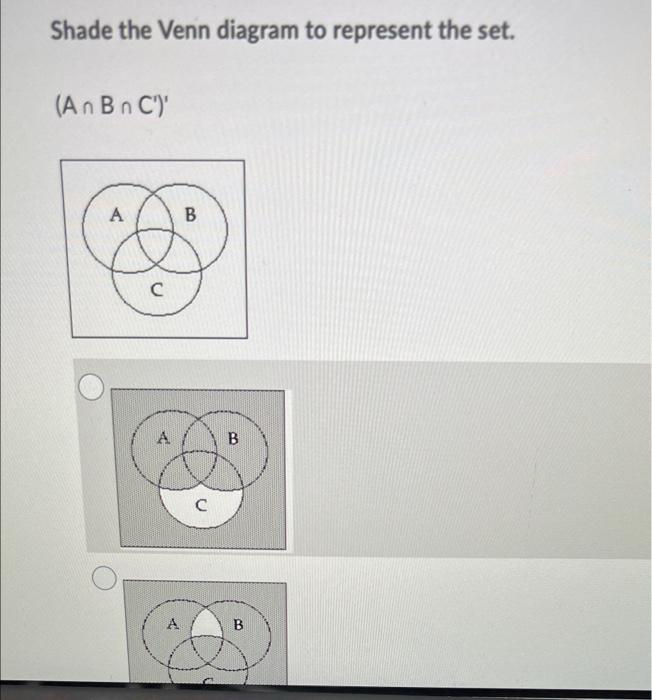 Solved Shade The Venn Diagram To Represent The Set. (An B N | Chegg.com