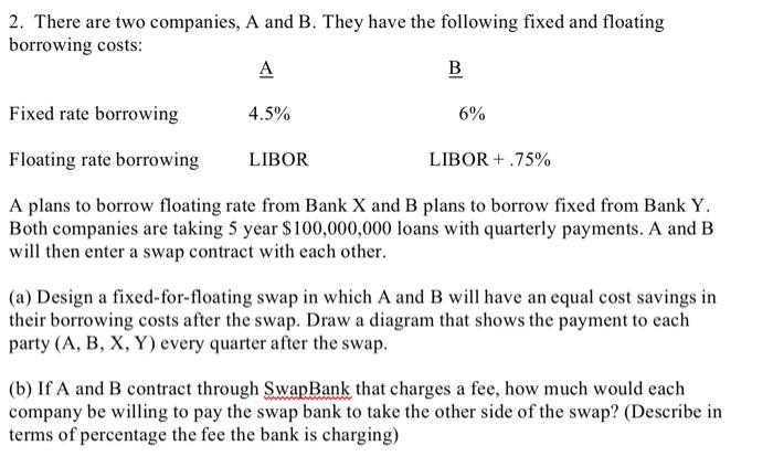 2. There Are Two Companies, A And B. They Have The | Chegg.com