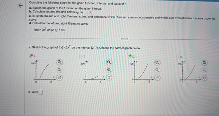 Solved Complete the following steps for the given function, | Chegg.com