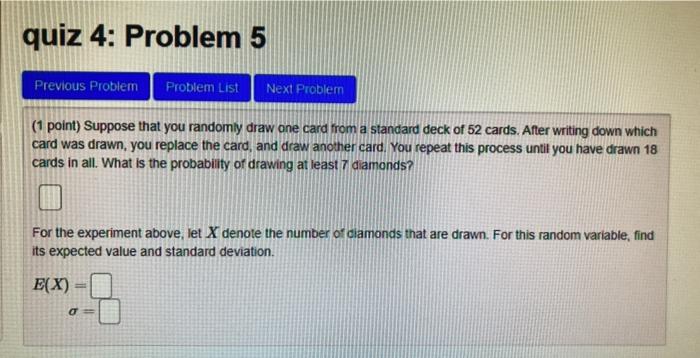 Solved quiz 4: Problem 5 Previous Problem Problem List Next | Chegg.com