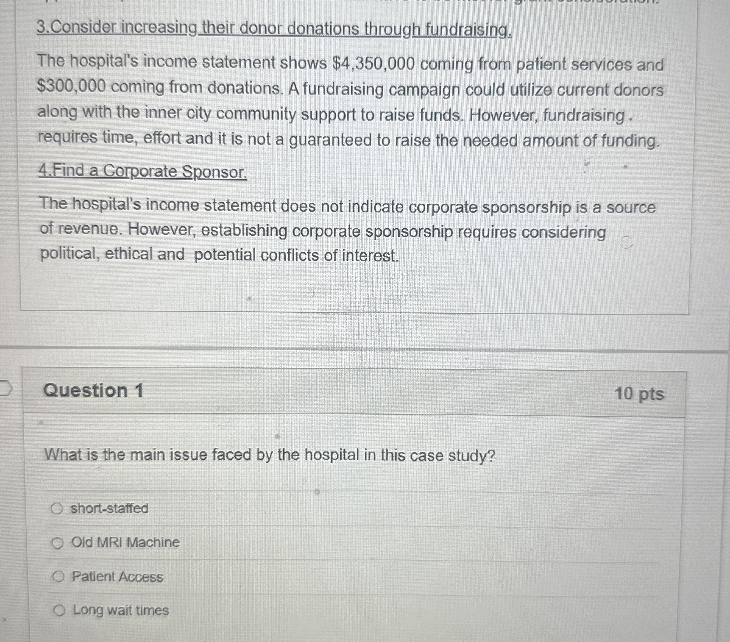 Solved Case Study Urban City Hospital MRI