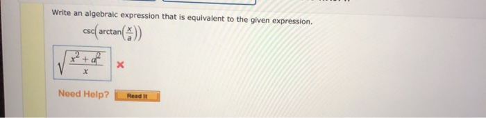 Solved Write an algebraic expression that is equivalent to | Chegg.com