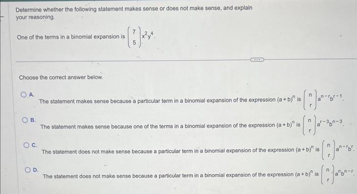 Determine whether the following statement makes sense or does not make sense, and explain your reasoning.
One of the terms in