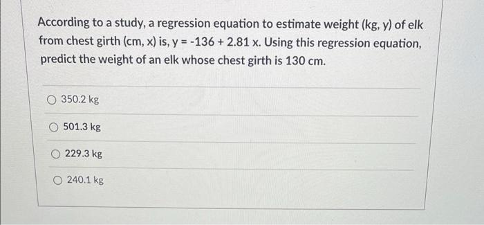 Regression equations for estimating of breast weight (g) using