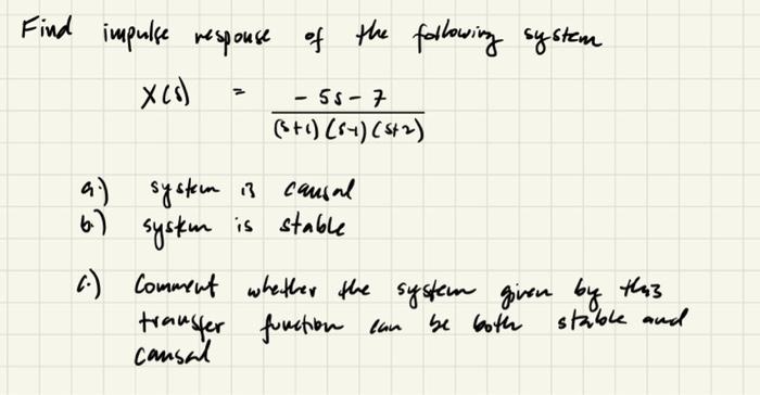 Solved Find impulse response of the following system X(5) | Chegg.com