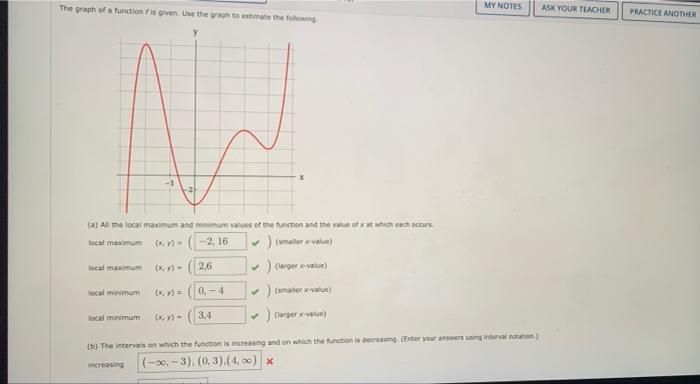 Solved The graph of function is given use the graph | Chegg.com