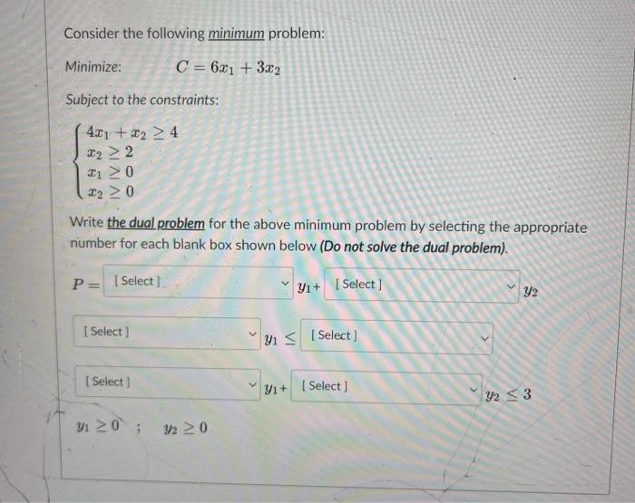 Solved Consider The Following Minimum Problem: Minimize: C = | Chegg.com