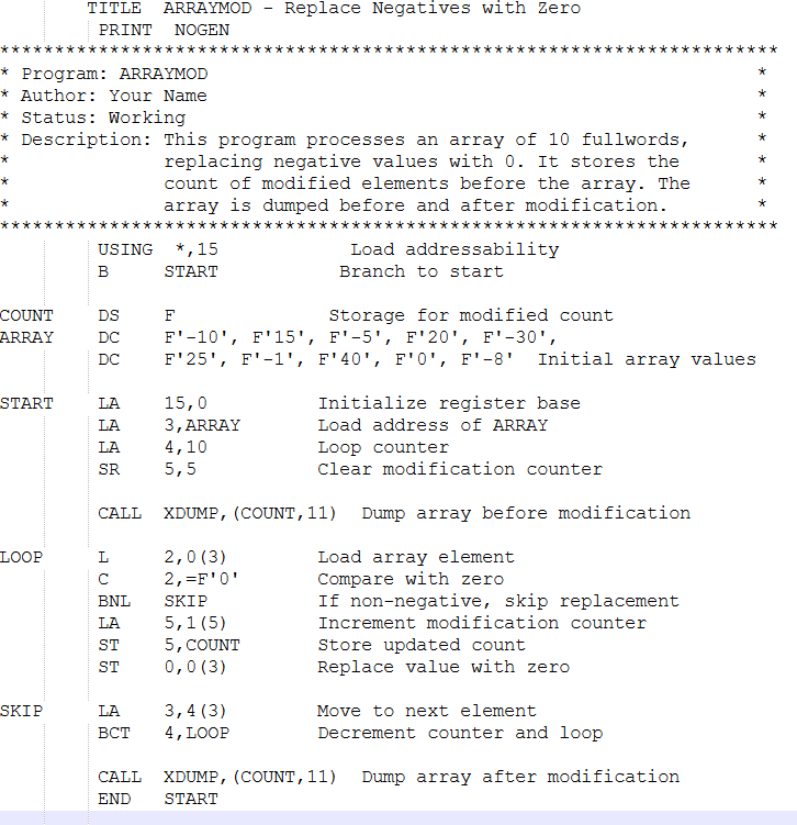 Solved I created this assembly program in a CIS | Chegg.com