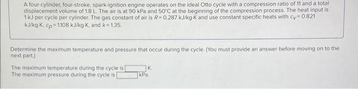 Solved A Four-cylinder, Four-stroke, Spark-ignition Engine 