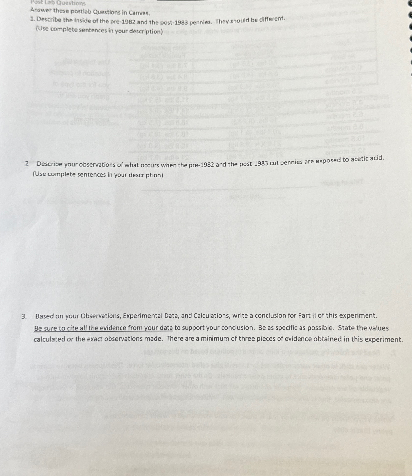 Solved Post Lab QuestionsAnswer these postlab Questions in | Chegg.com