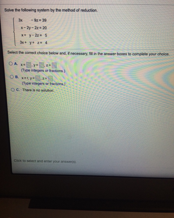 Solved Solve the following system by the method of | Chegg.com