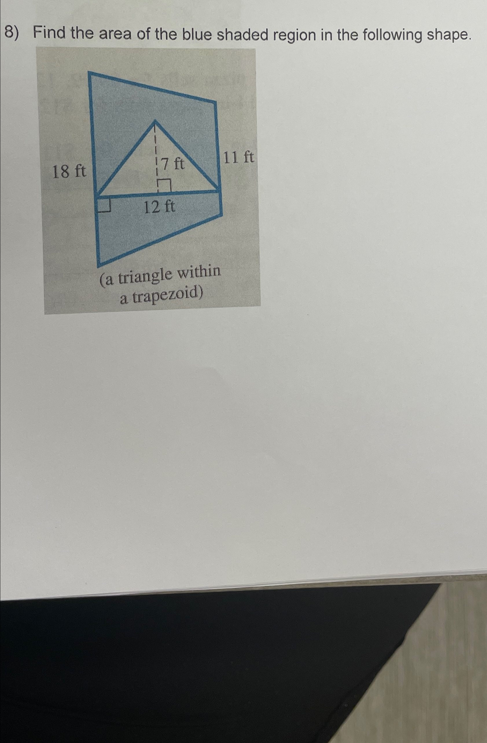 Solved Find the area of the blue shaded region in the | Chegg.com