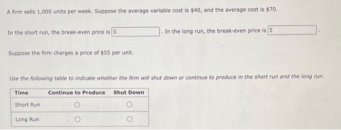 Solved A Firm Sells 1,000 Units Per Week. Suppose The | Chegg.com