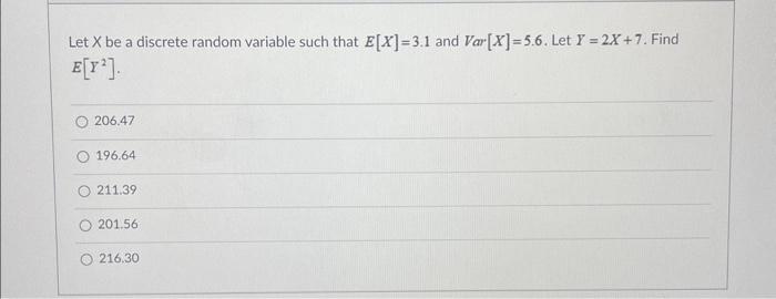 Solved Let X be a discrete random variable such that | Chegg.com