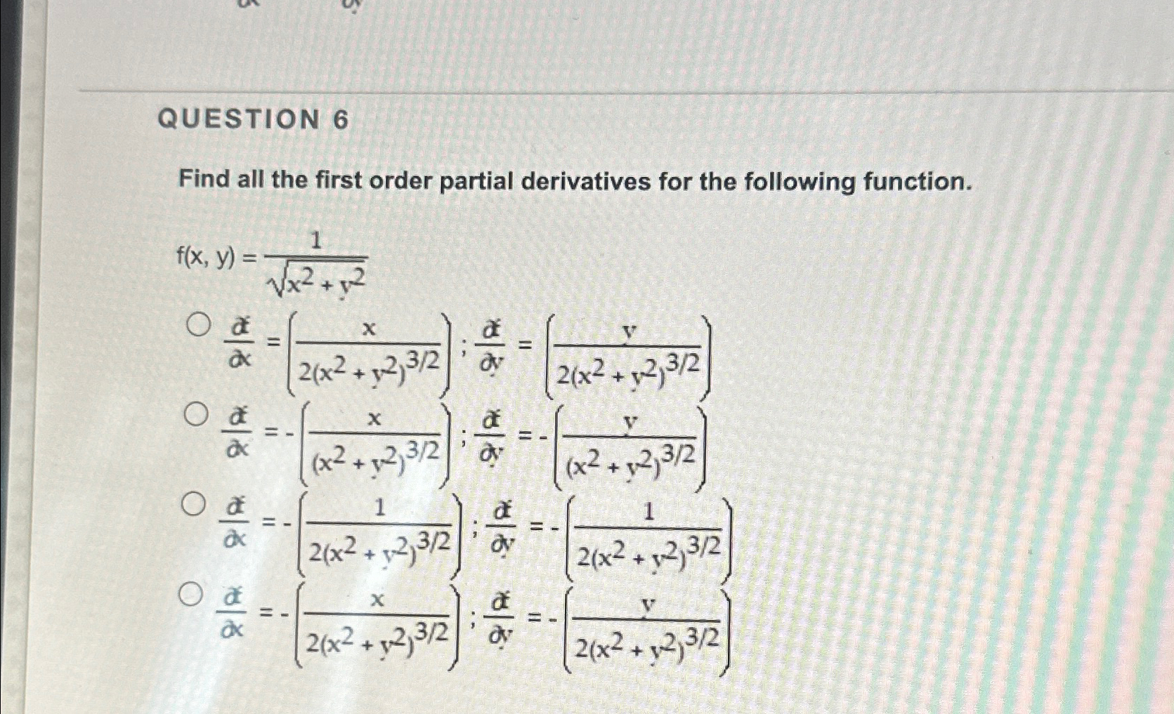 Solved QUESTION 6Find all the first order partial | Chegg.com