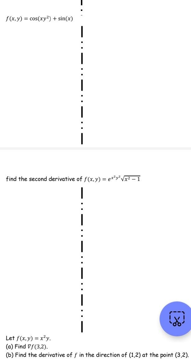 Solved Find The Second Derivative Of Fxyex2y2x2−1 Let 0475