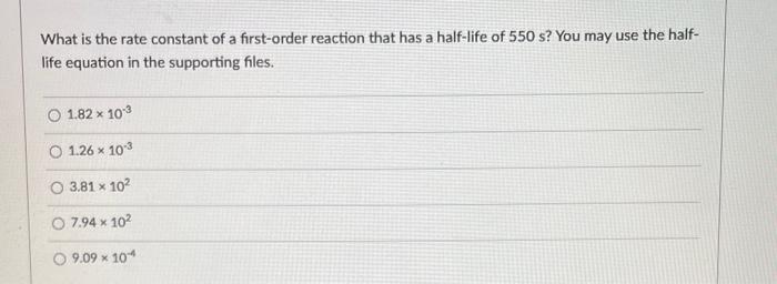 Solved What is the rate constant of a first-order reaction | Chegg.com