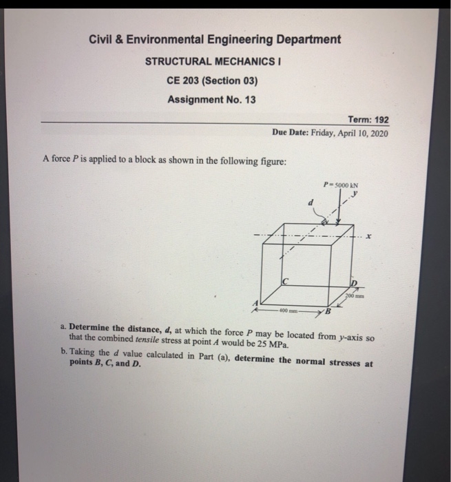 Solved Civil & Environmental Engineering Department | Chegg.com