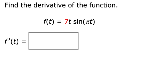 Solved Find the derivative of the | Chegg.com