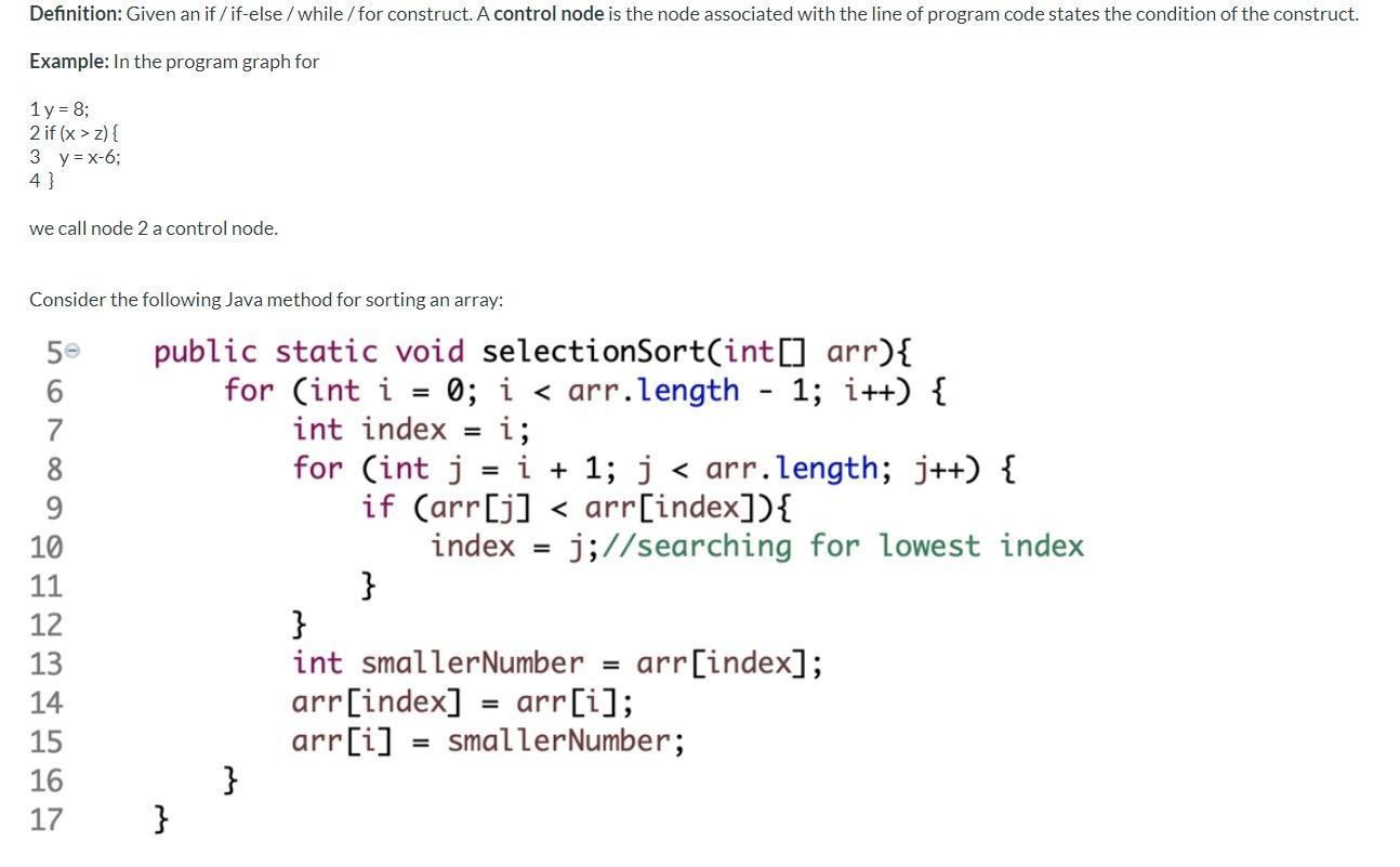Solved Definition: Given an if /if-else /while / for | Chegg.com