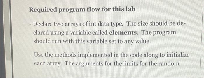 Solved In this lab, you will declare and initialize two | Chegg.com