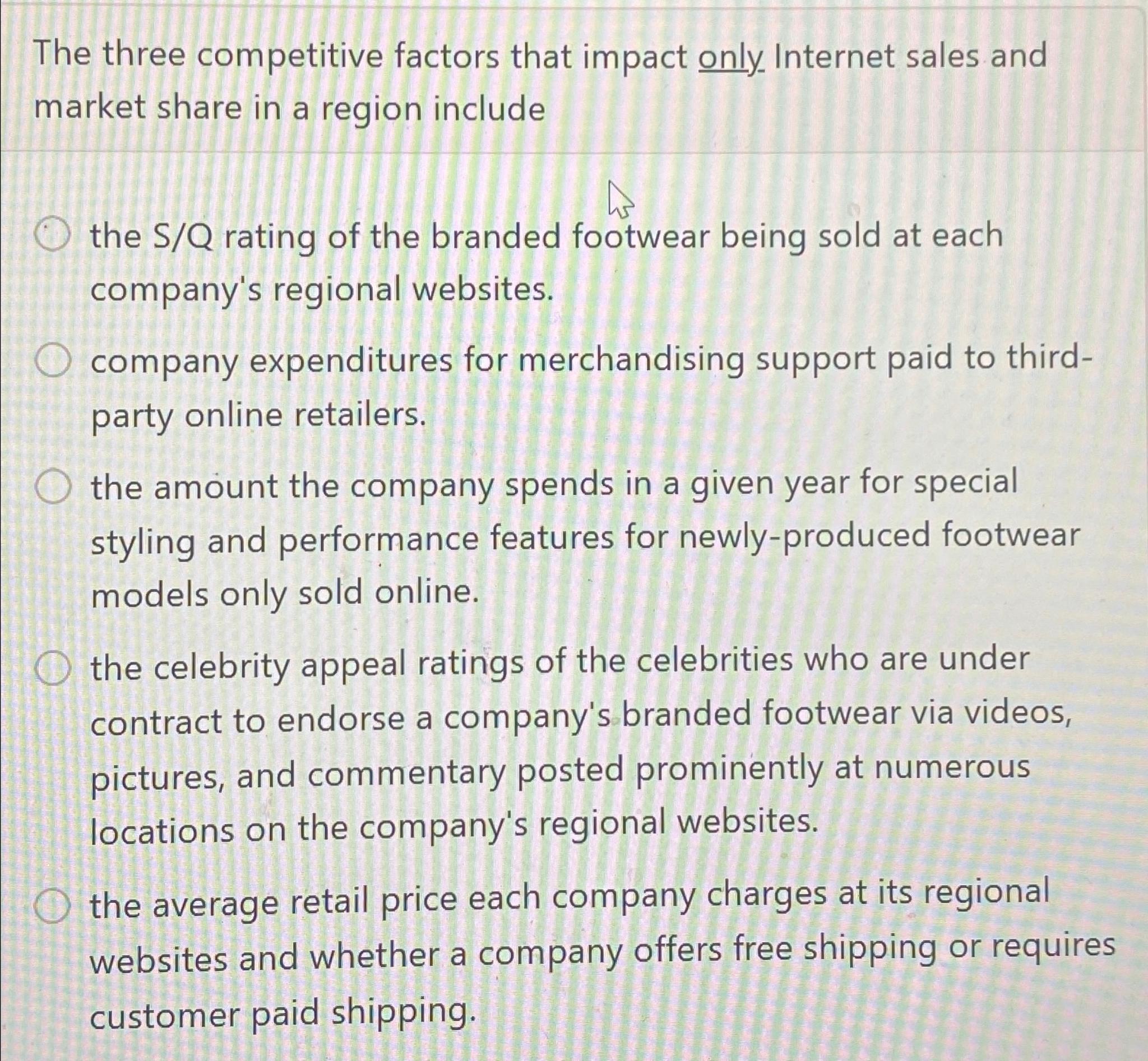 Solved The three competitive factors that impact only_