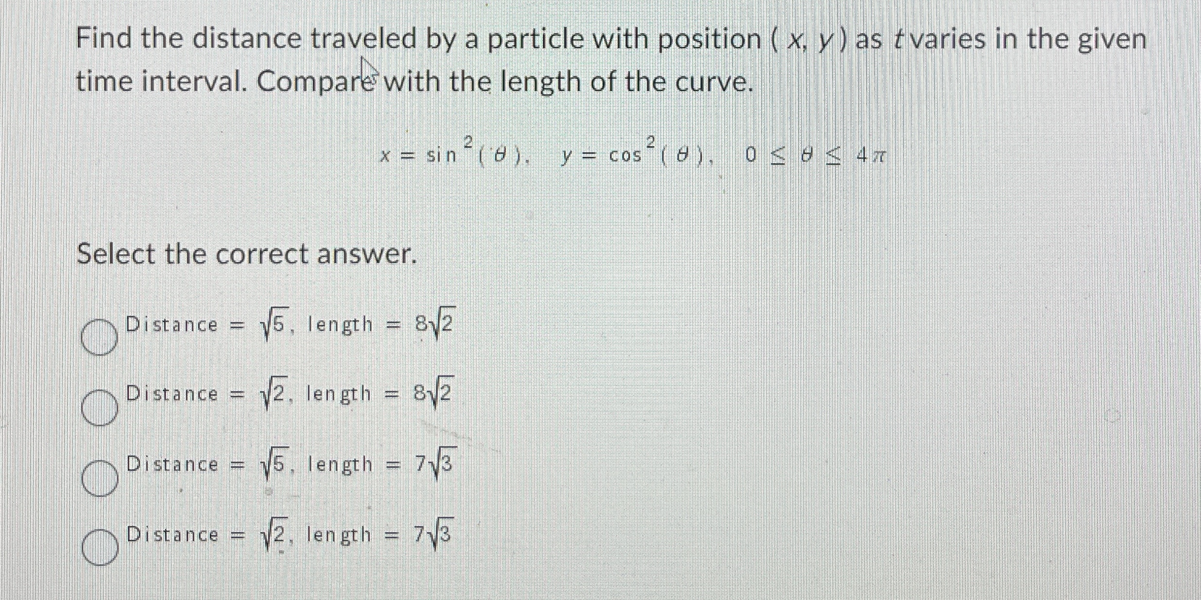 Solved Find the distance traveled by a particle with | Chegg.com