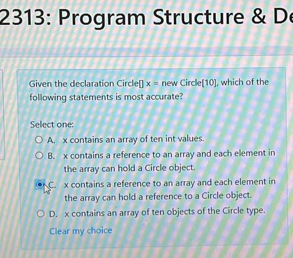 Solved 2313: Program Structure & D Given the declaration | Chegg.com