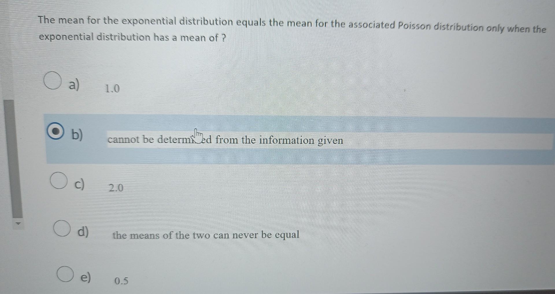 the mean of exponential distribution is given as and blank