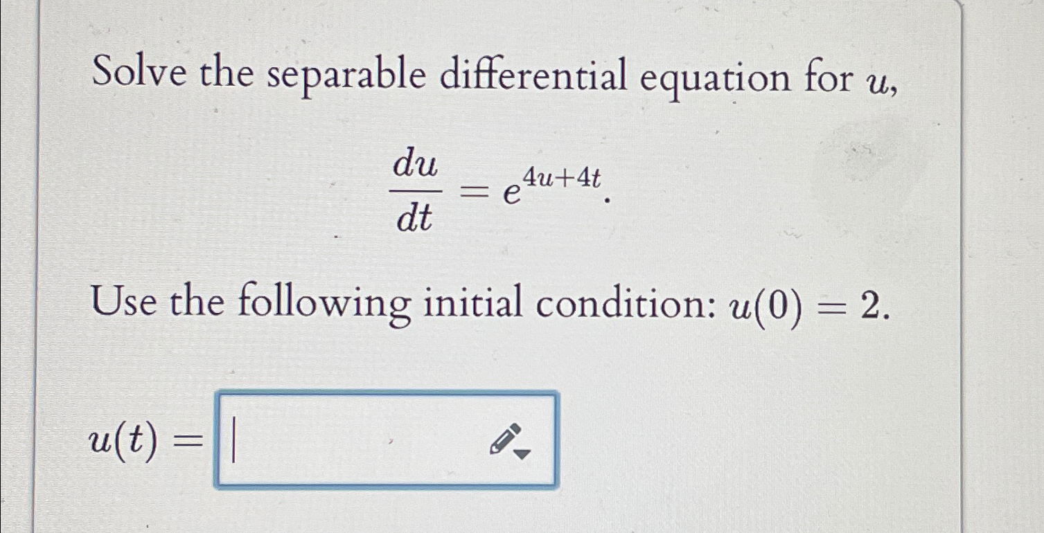 Solved Solve the separable differential equation for | Chegg.com