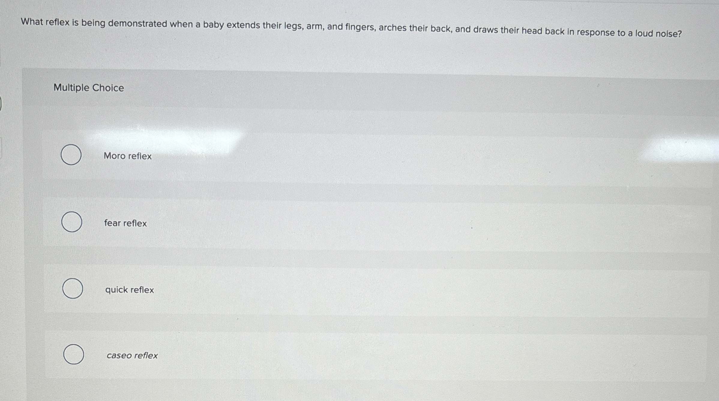 Solved What reflex is being demonstrated when a baby extends