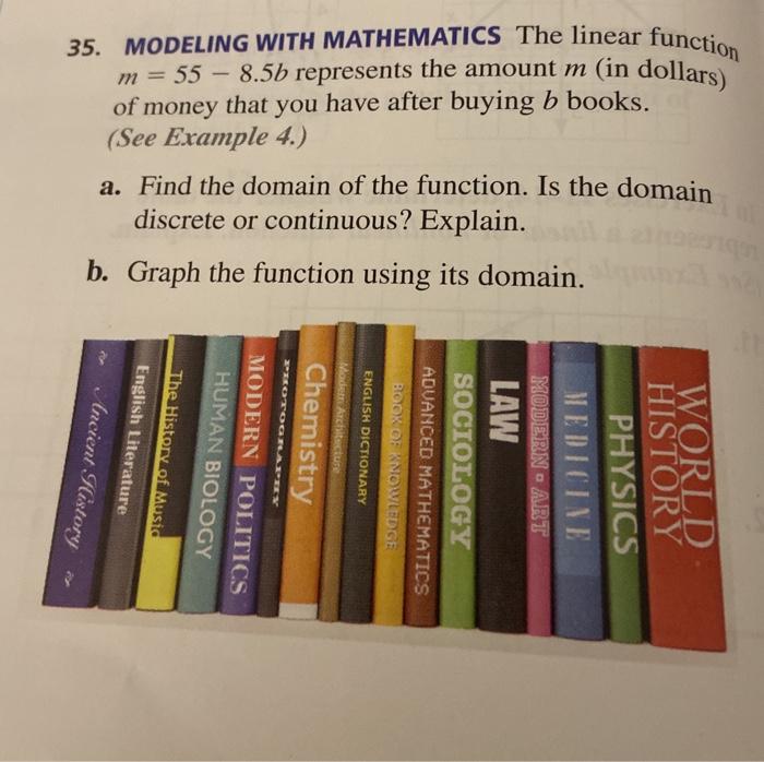 Solved 35. MODELING WITH MATHEMATICS The linear function m = | Chegg.com