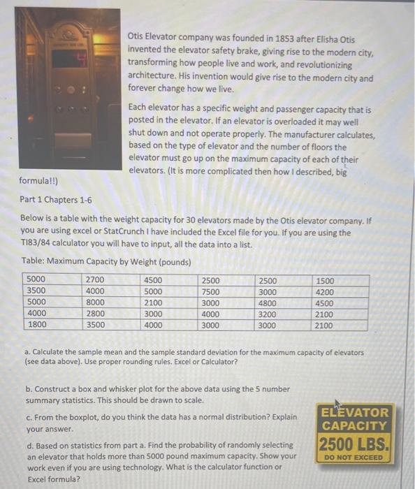 Solved Otis Elevator company was founded in 1853 after