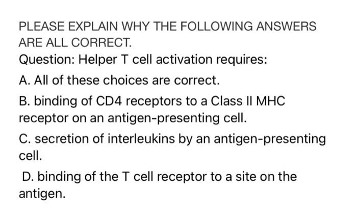 Solved PLEASE EXPLAIN WHY THE FOLLOWING ANSWERS ARE ALL | Chegg.com