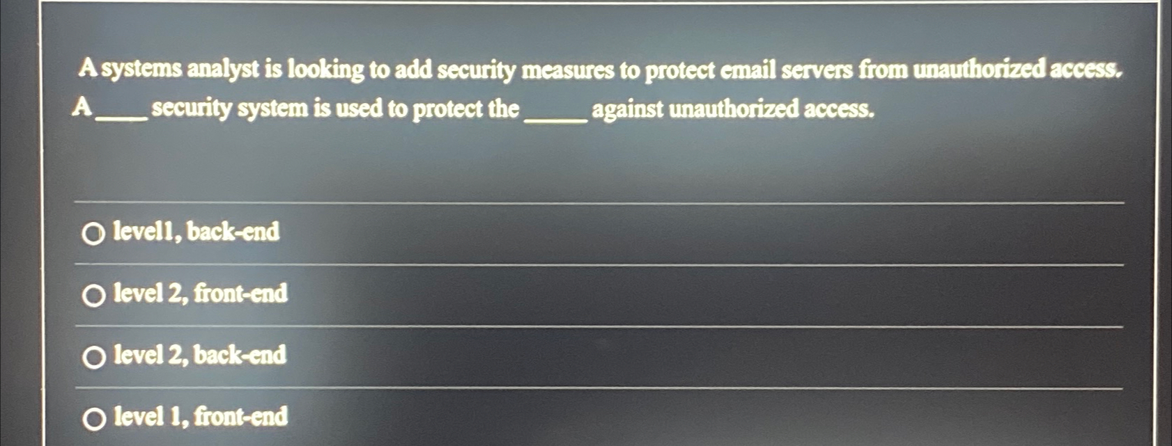Picture Idea: A Systems Analyst Is Looking To Add Security Measures