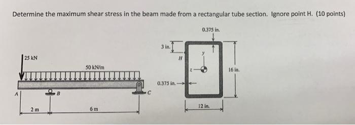 Solved Determine the maximum shear stress in the beam made | Chegg.com