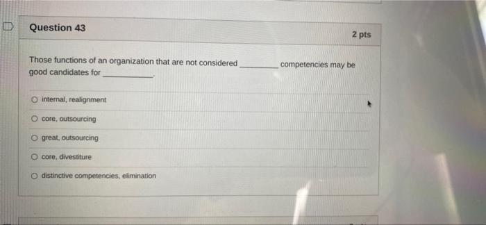 Solved D Question 43 2 pts Those functions of an | Chegg.com