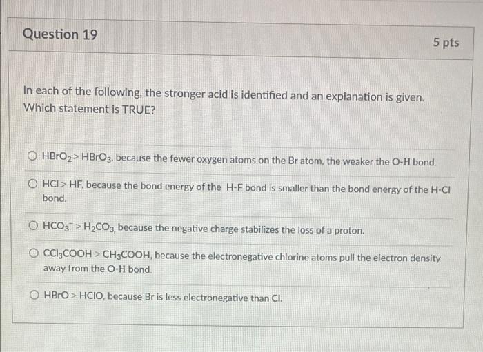 Solved Question 19 5 pts In each of the following, the | Chegg.com