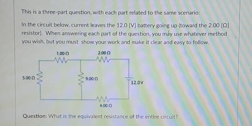 Solved This is a three-part question, with each part related | Chegg.com