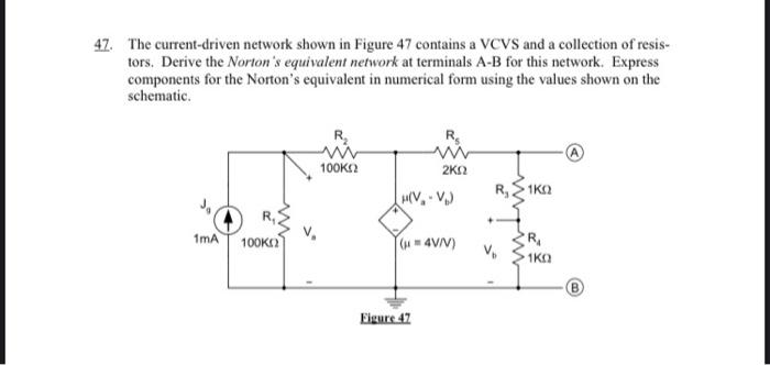 Solved 7. The current-driven network shown in Figure 47 | Chegg.com