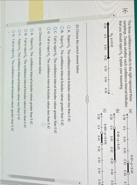 Solved The three confidence intervals to the right represent | Chegg.com