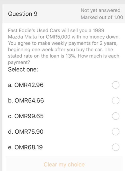 Solved Question 9 Not yet answered Marked out of 1.00 Fast